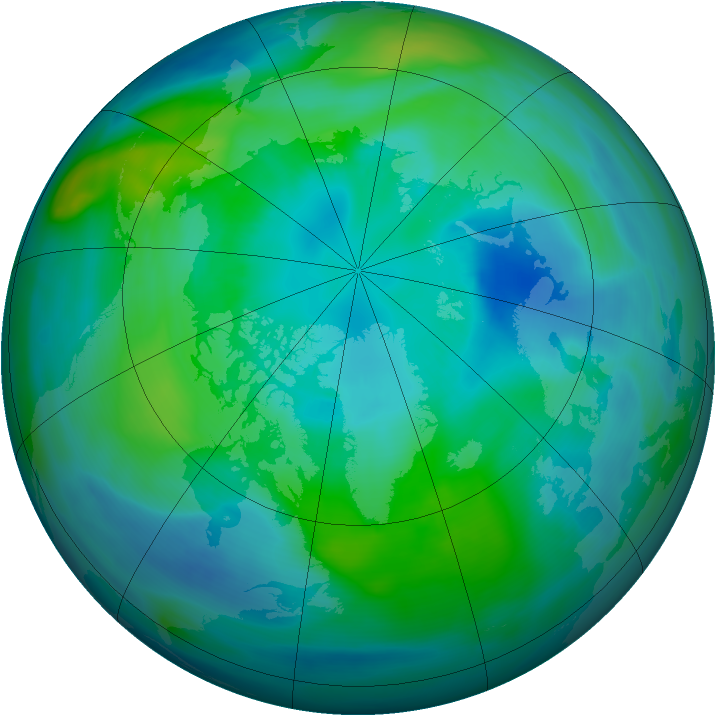 Arctic ozone map for 08 October 2006